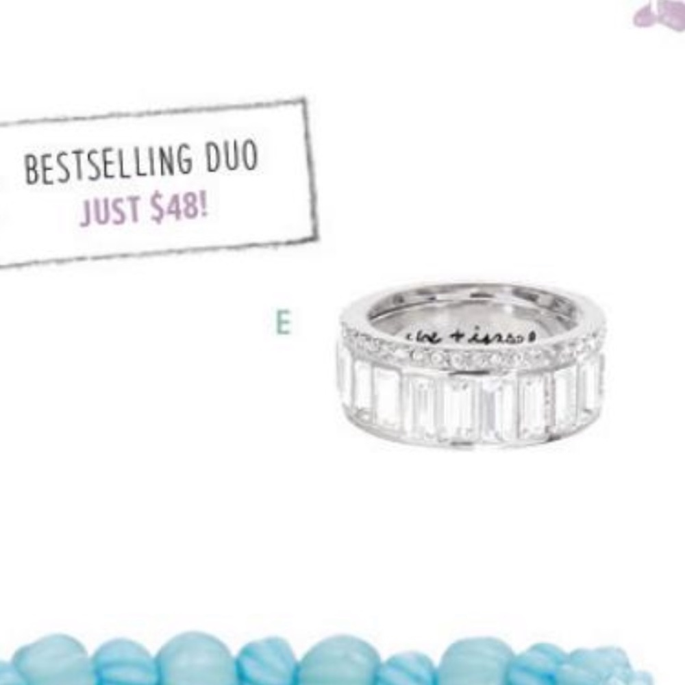 Baguette Duo Stackable Rings - Picture 5 of 6